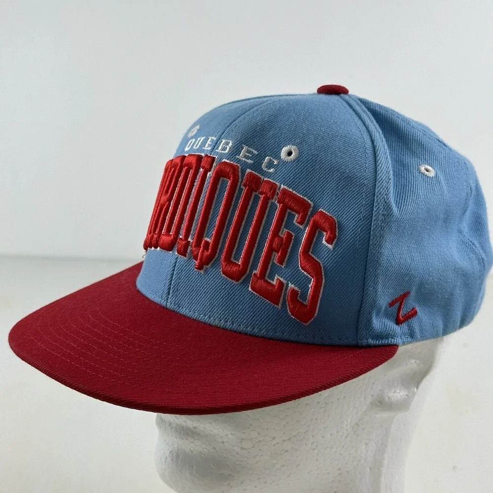Quebec Nordiques‎ Snapback Z Hat Wool Embroidered Flat Bill Blue Red Zephyr Cap